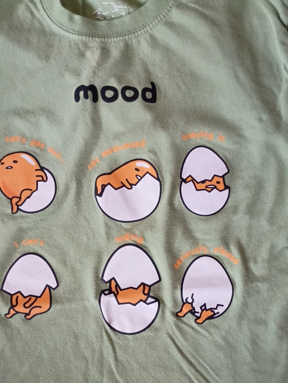 Gudetama 'Mood' Graphic Tee - Sage Green